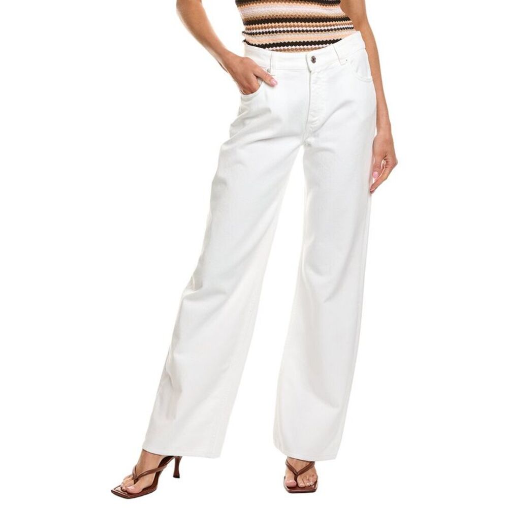 M Missoni Womens  Solid Straight Jean, White